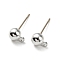 Brass Stud Earring Findings, with 925 Silver Pin, Long-Lasting Plated, Cadmium Free & Lead Free, Silver, 7x5mm, Hole: 1.2mm, Pin: 0.6mm
