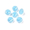 Imitation Jade Glass European Beads, Large Hole Beads, AB Color Plated, Faceted, Rondelle, Sky Blue, 13~14x7.5~8mm, Hole: 5.5~6mm