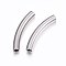 Tarnish Resistant 304 Stainless Steel European Tube Beads, Curved Tube, Stainless Steel Color, 40x6mm, Hole: 4.5x5mm