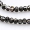 Half Plated Faceted Rondelle Glass Beads Strands, Black Plated, 3.5x2.5mm, Hole: 1mm, about 100pcs/strand, 10 inch