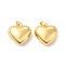 Eco-Friendly Rack Plating Brass Pendants, Long-Lasting Plated, Lead Free & Cadmium Free, Heart Charm, Real 18K Gold Plated, 21.5x20x10.5mm, Hole: 4.5x3.5mm