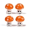 Handmade Lampwork Beads, Smiley Face Mushroom, Orange, 16x14mm, Hole: 1.8mm