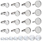 DIY Flat Round Adjustable Ring Making Kit, Including 304 Stainless Steel Finger Ring Components Settings, Glass Cabochons, Stainless Steel Color, 80Pcs/bag