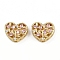 Brass Pave Cubic Zirconia Multi-strand Links, Long-Lasting Plated, Heart, Golden, Pink, 10x12x6mm, Hole: 2mm