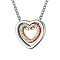 Alloy Crystal Rhinestone Hollow Heart Pendant Necklaces, Platinum & Light Gold, 18.11 inch(46cm)