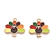 Thanksgiving Day Theme Alloy Enamel Pendants, Light Gold, Lead Free & Cadmium Free, Turkey, 20x20x1.5mm, Hole: 1.6mm