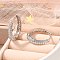 Rack Plating Brass Micro Pave Cubic Zirconia Hoop Earrings, Long-Lasting Plated, Lead Free & Cadmium Free, Platinum, 4.5x20mm