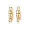 Brass Screw Clasps, Nickel Free, Column, Real 18K Gold Plated, 15.5x4mm, Hole: 1~3mm