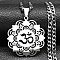 Non-Tarnish 304 Stainless Steel Necklaces, Yoga Theme Pendant Necklaces, Stainless Steel Color, 23.62 inch(60cm)