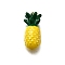 Brass Enamel Pendants, Pineapple Charm, Long-Lasting Plated, Lead Free & Cadmium Free, Rack Plating, Real 18K Gold Plated, Yellow, 20x8.5mm, Hole: 3mm