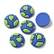 Space Theme Opaque Resin Cabochons, Earth, Royal Blue, 21x7mm