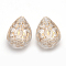 Plating Acrylic Beads, Metal Enlaced, teardrop, Clear, 26.5x17.5x11mm, Hole: 2mm, about 164pcs/500g