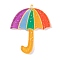 Rainbow Theme Acrylic Pendants, Umbrella, 40.5x33x2.5mm, Hole: 1.4mm