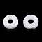 Handmade Polymer Clay Beads, Disc/Flat Round, Heishi Beads, White, 6x1mm, Hole: 2mm, about 23500pcs/1000g