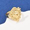 304 Stainless Steel Heart Adjustable Finger Rings for Women, Sacred Heart, Real 18K Gold Plated, 20.5x18.5mm, US Size 7 1/4(17.5mm)