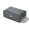 Rectangle Iron Covered with Velvet Jewelry Set Storage Boxes, Travel Portable Jewelry Case, for Necklaces, Rings, Earrings and Pendants, Gray, 8x12.6x4.6cm