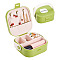 Square PU Leather & PP & Silicone Jewelry Set Box, Travel Portable Jewelry Case, Storage Boxes, for Necklaces, Rings, Earrings and Pendants, Green Yellow, 10x9.7x3.8cm