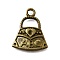 Tibetan Style Alloy Pendant Rhinestone Settings, Cadmium Free & Lead Free, Bag with Word ABC, Antique Bronze, Fit for 1.8 & 0.9mm Rhinestone, 21x16.5x3.5mm, Hole: 2mm, about 640pcs/1000g