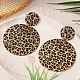Серьги-гвоздики из сплава с леопардовым принтом EJEW-K304-01C-G-1