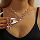 Комплекты серег-гвоздиков и ожерелий из сплава со стразами для женщин FS-WGD2CB4-02-2
