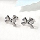 Серьги-гвоздики с бантом из нержавеющей стали 304 EJEW-Z136-01P-2