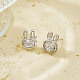 Серьги-гвоздики из латуни в виде мини-кролика ZL6900-3