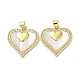 Подвески из латуни с микро-паве ко Дню святого Валентина KK-B083-41H-G-1