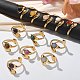Круглые натуральные смешанные кольца из камня RJEW-C119-05G-2
