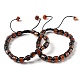 Регулируемые браслеты из плетеных бусин из натурального сердолика и немагнитного синтетического гематита BJEW-Z090-01D-4