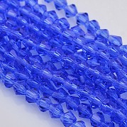 Граненые двухконусные стеклянные бусины EGLA-P017-4mm-10
