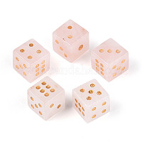 Кубические игральные кости из натурального розового кварца&nbsp;T144-07E