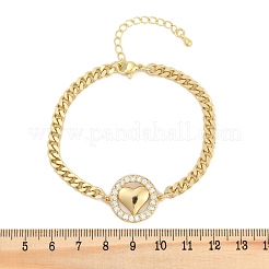 Латунные браслеты с микропаве из чистого кубического циркония BJEW-M050-03G-02
