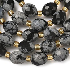 Природные снежинка обсидиан бисер нитей&nbsp;G-F809-A46-01