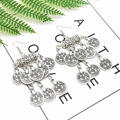 Серьги-подвески с кисточками из сплава монет FS-WG6BAD0-01