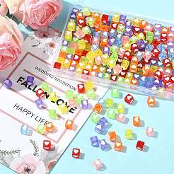 350 шт. двухцветные прозрачные акриловые бусины OACR-FS0002-52