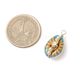 Подвески из натуральной ракушки каури с медной проволокой&nbsp;PALLOY-JF03954-01