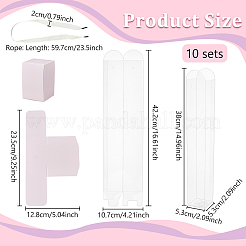 5 шт. прозрачных пластиковых упаковочных коробок для цветов с бумажными лотками и ручками-лентами&nbsp;CON-WH0107-69C