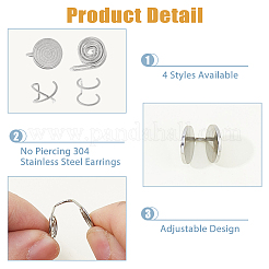 8 шт. 4 стиля серьги-каффы из нержавеющей стали&nbsp;EJEW-HS0001-10P