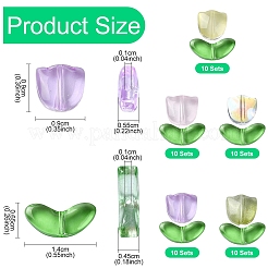 Спрей окрашены прозрачные стеклянные бусины GLAA-YW0003-76