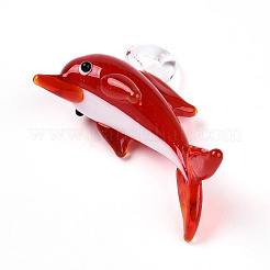 Ручной работы подвески серебряной фольгой бусины LAMP-T023-15