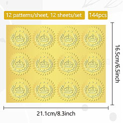 12 лист самоклеящихся наклеек с тиснением золотой фольги&nbsp;DIY-WH0451-020