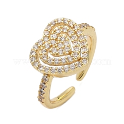 Манжеты из латуни с микро паве кубический цирконий для женщин RJEW-F182-05G