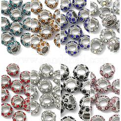 10 шт. европейские бусины из сплава со стразами CPDL-YW0001-02A