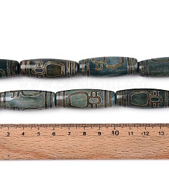 Нити бусин дзи агат в тибетском стиле G-N357-03A-02