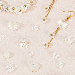 600 шт. 10 стиля АБС-пластиковые колпачки для бусин с имитацией жемчуга и акрила&nbsp;OACR-SC0002-36