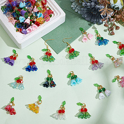 128 шт. 16-х цветные стеклянные жемчужные и акриловые подвески PALLOY-AR00018