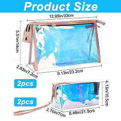 4 шт. 2 стиль лазерная портативная прозрачная водонепроницаемая сумка для хранения косметики из ТПУ MRMJ-CP0001-17