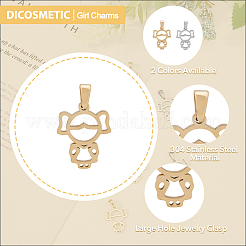 20 шт. 2-цветные подвески из нержавеющей стали 304 с вакуумным покрытием PVD&nbsp;STAS-DC0013-40