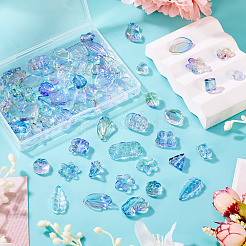 64 шт. прозрачные стеклянные бусины градиентного цвета&nbsp;GLAA-TA0003-48G