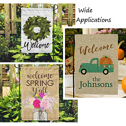 4шт. 4-х сторонний вертикальный садовый флаг из льна AJEW-CF0001-15